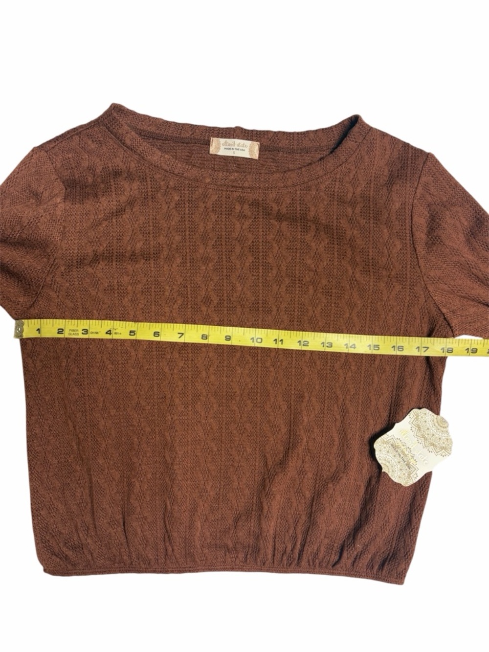 Altar’d State Women's Cable Knit Pullover Sweater - Brown - Picture 5 of 7